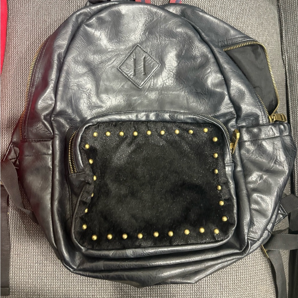 Steve Madden/Madden Girl Leather Backpack with Studded Pocket